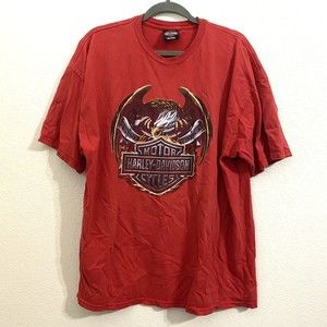 Harley Davidson Bravado Mens Shirt Sz 2XL Red Graphic Tee Eagle Short Sleeve